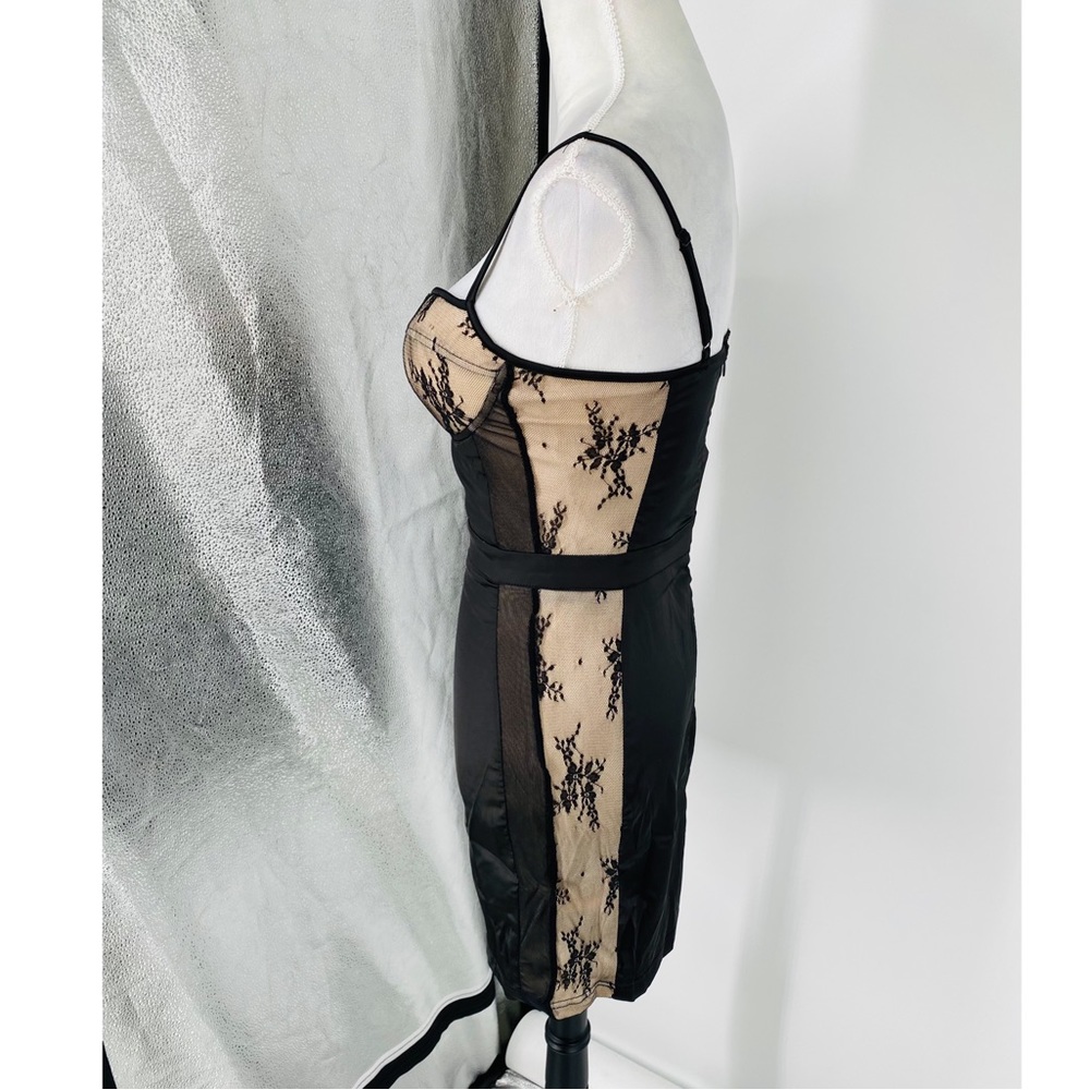 Black Satin Silk Sleeveless Bustier Bodycon Mini Dress - Picture 16 of 16